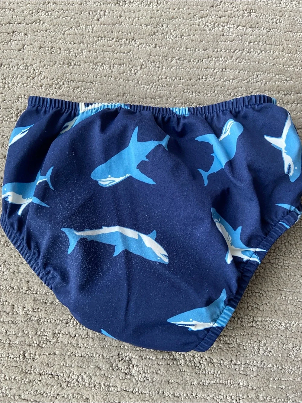 Kids Navy Shark Print Diaper Cover - Hannah Andersson